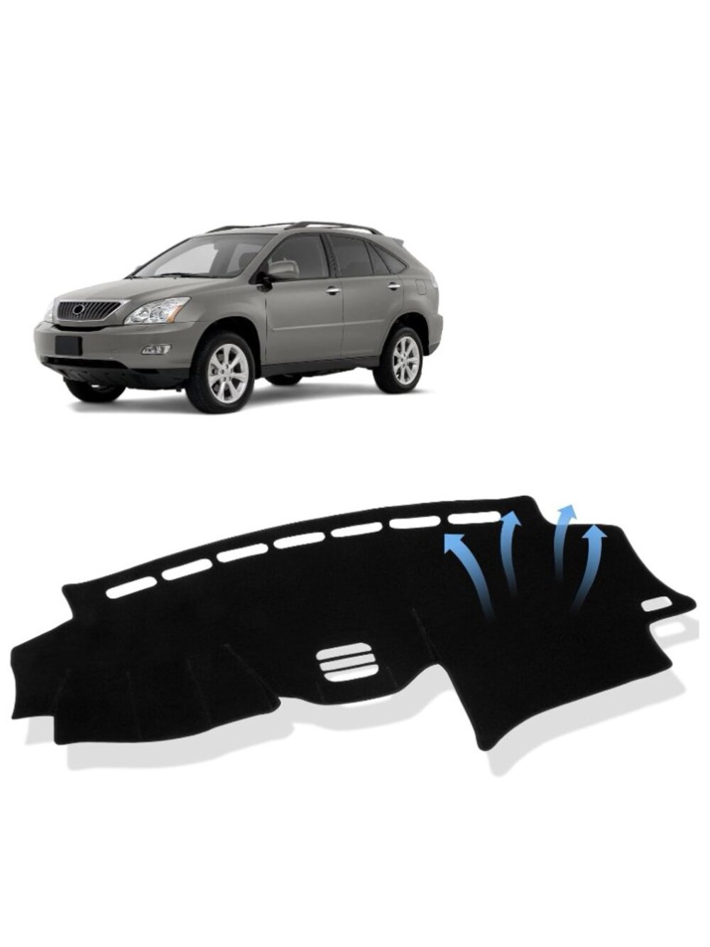 Dashboard Cover Dash Mat Black Carpet Custom Fit Lexus RX330, RX350, RX400h